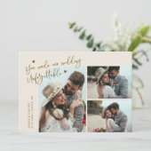 Carte De Remerciements Unforgettable Wedding Cream Multi Photo (Debout devant)
