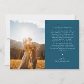 Carte De Remerciements Unforgettable Wedding Teal Multi Photo (Dos)