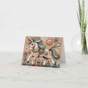 Carte De Remerciements unicorne de la vibe de bohème folk lunatique