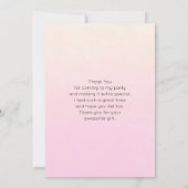 Carte De Remerciements Unicorne nordique rose avec Mane noir (Dos)