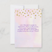 Carte De Remerciements Unicorne tendance avec Fleurs Papillons & Confetti (Dos)