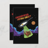 Carte De Remerciements Unidentified Frying Object Funny UFO Turkey Abduc (Devant / Derrière)