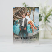 Carte De Remerciements Unique Fun Kitschy Honeymoon Photo Mariage (Debout devant)