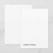 Carte De Remerciements Unique moderne noir blanc Votre nom (Devant / Derrière)