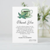 Carte De Remerciements Unique Tea Party Shower de Mariée (Debout devant)