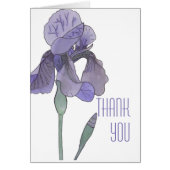 Carte de remerciements unique violet Iris (Devant)