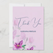 Carte De Remerciements Uniquité Des Fleurs D'Aquarelle Violet (Devant)