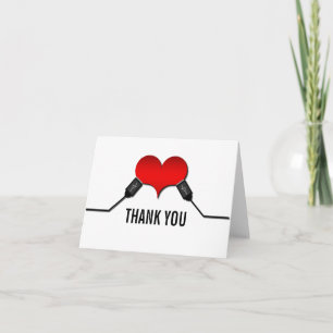 Carte de remerciements USB Love Connection, rouge