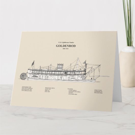 Carte De Remerciements USCG Lighthouse Tender Goldenrod - SBD (Devant)