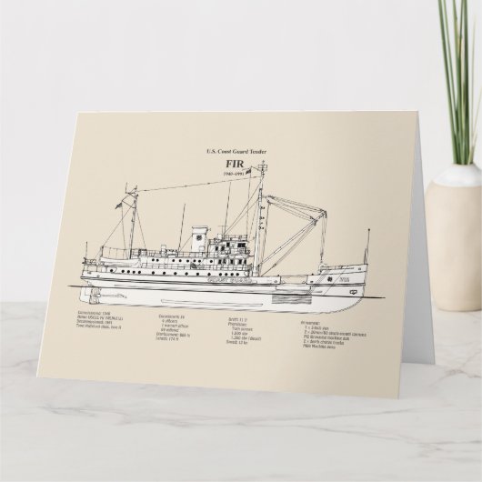 Carte De Remerciements USCG Tender Fir wlm-212 - SBD (Devant)