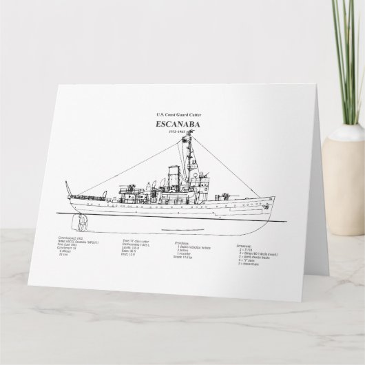 Carte De Remerciements USCGC Escanaba wpc-77 - BD (Devant)