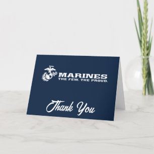 Carte De Remerciements USMC Les rares Logo Fiers - Blanc