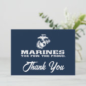 Carte De Remerciements USMC Les rares Logo Fiers Empilés - Blanc (Debout devant)