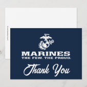 Carte De Remerciements USMC Les rares Logo Fiers Empilés - Blanc (Devant / Derrière)