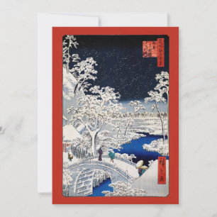 Carte De Remerciements Utagawa Hiroshige - Pont des tambours à Meguro