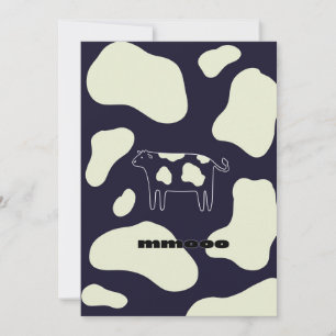 Carte De Remerciements Vache noir et blanc