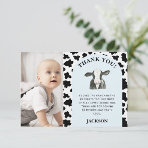 Carte De Remerciements Vache noire Imprimer Photo Vache sainte 1er annive