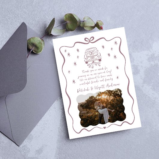 Carte De Remerciements Vaches lunaires | Doodle à main |