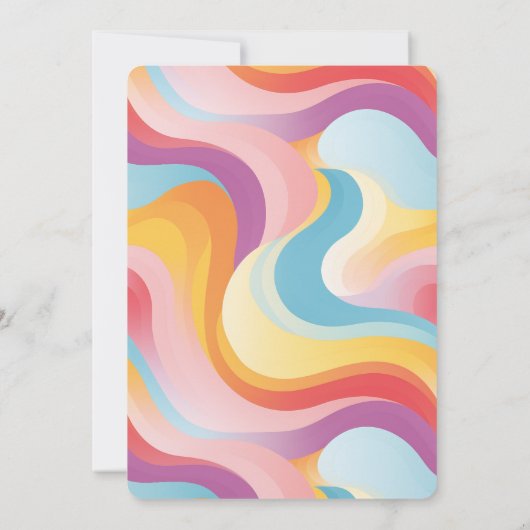 Carte De Remerciements Vague arc-en-ciel Boho Retro (Dos)