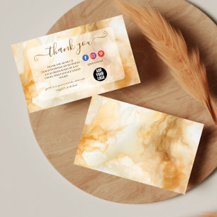 Carte De Remerciements Vague d'or abstrait