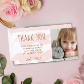 Carte De Remerciements Vague rose mignonne Aquarelle étoile photo fille