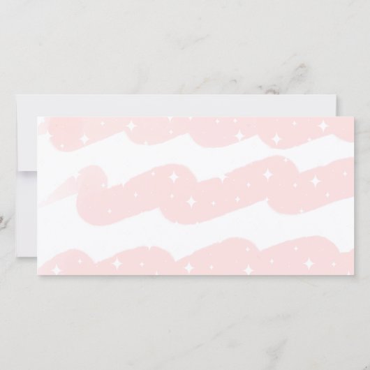 Carte De Remerciements Vague rose mignonne Aquarelle étoile photo fille (Dos)