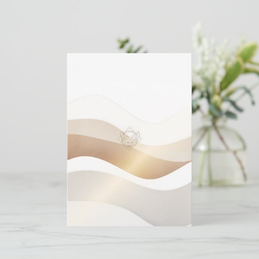 Carte De Remerciements Vagues calmes du désert avec Fennec Essence | Se m (Debout devant)