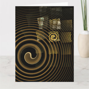 Carte De Remerciements Vagues dorées hypnotiques Art abstrait moderne