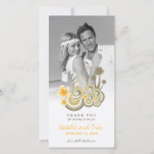 Carte De Remerciements Vagues tropicales Hibiscus Jaune Palm Trees Mariag (Devant)