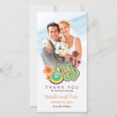 Carte De Remerciements Vagues tropicales Orange Hibiscus Beach Mariage Ph (Devant)