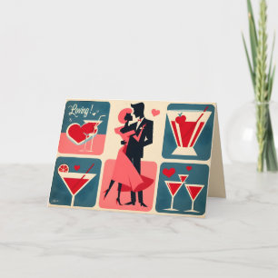 Carte De Remerciements Valentine Couple de danse Mid Century Modern