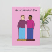 Carte De Remerciements Valentine interracial pour les couples masculins (Debout devant)