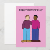 Carte De Remerciements Valentine interracial pour les couples masculins (Devant / Derrière)
