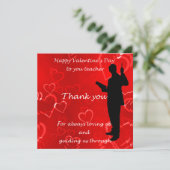 Carte De Remerciements Valentines Day Pour Les Enseignants  (Debout devant)