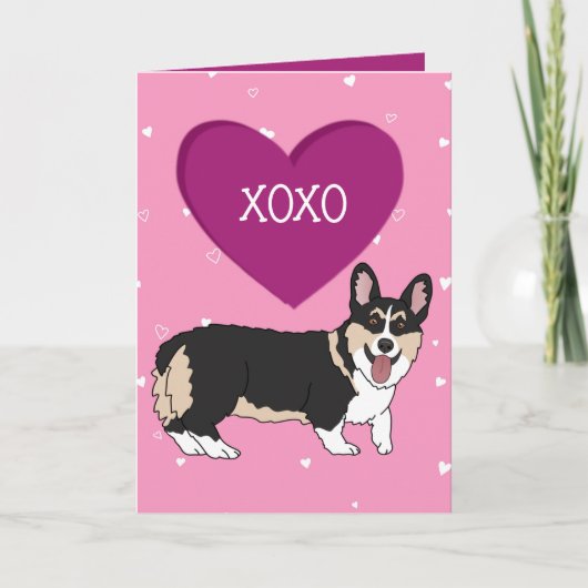 Carte De Remerciements Valentines Jour Corgi XOXO (Devant)