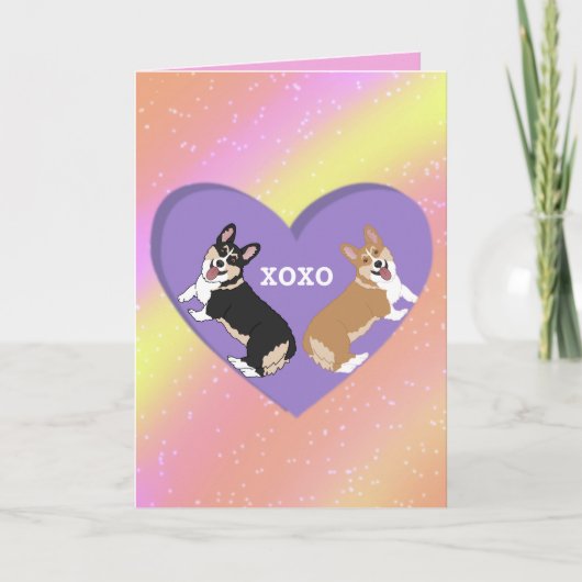 Carte De Remerciements Valentines Jour Corgi XOXO (Devant)
