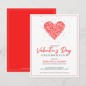 Carte De Remerciements Valentines typographie et célébration cardiaque in (Devant / Derrière)