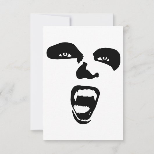 Carte De Remerciements Vampire Face Horror art gothique original (Devant)