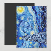 Carte De Remerciements Van Gogh - La nuit étoilée - Noël blanc (Devant / Derrière)