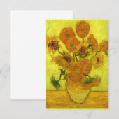 Carte De Remerciements Van Gogh - Quatorze tournesols, (Devant / Derrière)
