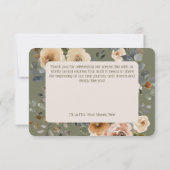 Carte De Remerciements Vanilla White Boho Rose Sage Mariage (Dos)