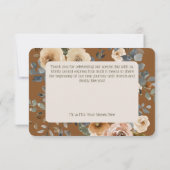 Carte De Remerciements Vanilla White Boho Roses rouille Mariage (Dos)