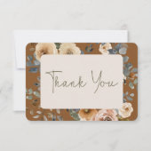 Carte De Remerciements Vanilla White Boho Roses rouille Mariage (Devant)