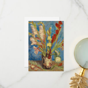 Carte De Remerciements Vase avec Gladioli et chinois Asters par Gogh