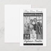 Carte De Remerciements Vaudeville Show, Stottard & Dussing, (Devant / Derrière)