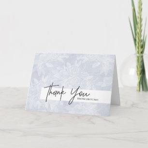 Carte De Remerciements Végétal à l'aquarelle bleu clair