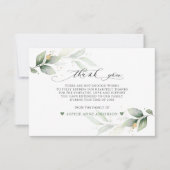 Carte De Remerciements Végétation aérienne Eucalyptus Célébration de la v (Devant)