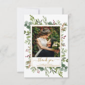 Carte De Remerciements Végétation botanique Mariage d'or de Noël Photo (Devant)