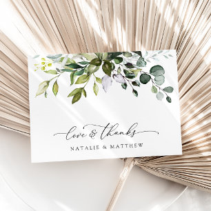 Carte De Remerciements Végétation, Feuilles d'Eucalyptus, Mariage Botaniq