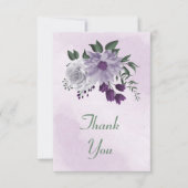 Carte De Remerciements végétation fleurie violette et blanche (Devant)